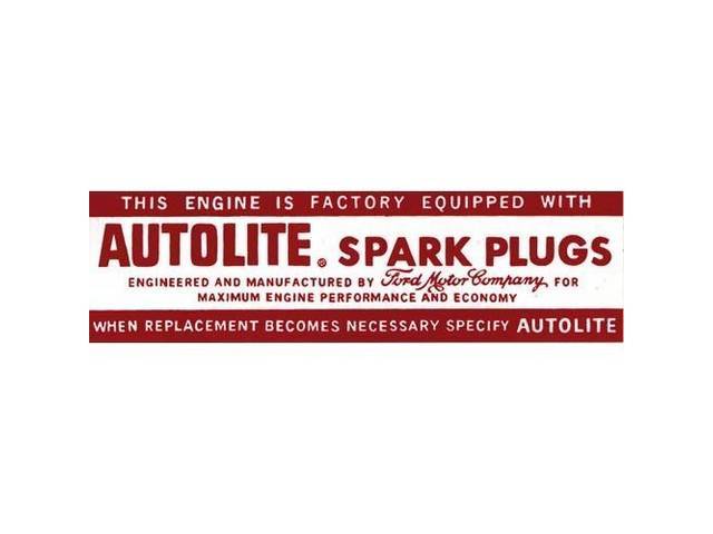 Air Cleaner, Autolite Spark Plug Engine Decal