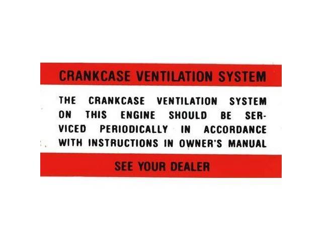 Air Cleaner Crankcase Vent Engine Decal,Crankcase Ventilation System
