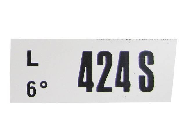Engine Identification ID Code Decal, 424S