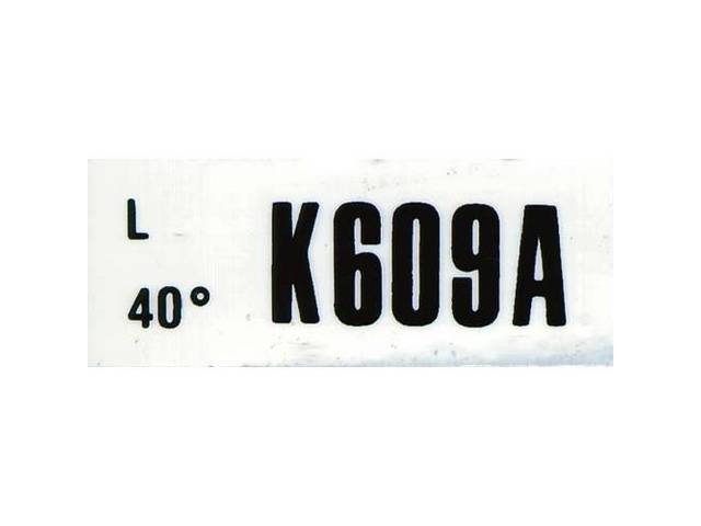 Engine Identification ID Code Decal, K609A
