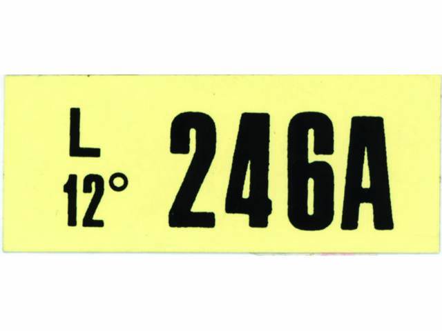 Engine Identification ID Code Decal, 246A
