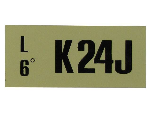 Engine Identification ID Code Decal, K24J