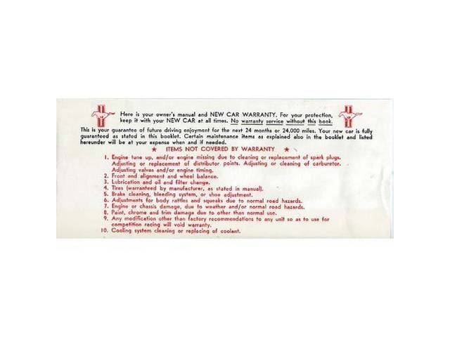 Owners Manual Envelope