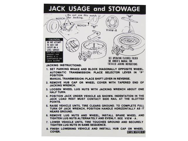 D1ZB-17093-CEJack Instructions Trunk Decal,