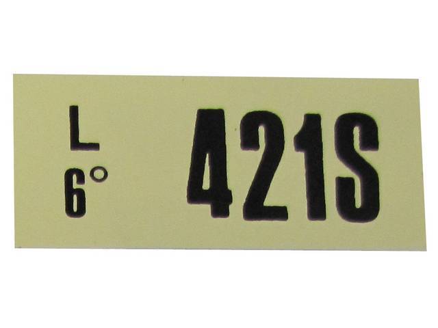Engine Identification ID Code Decal, 421S