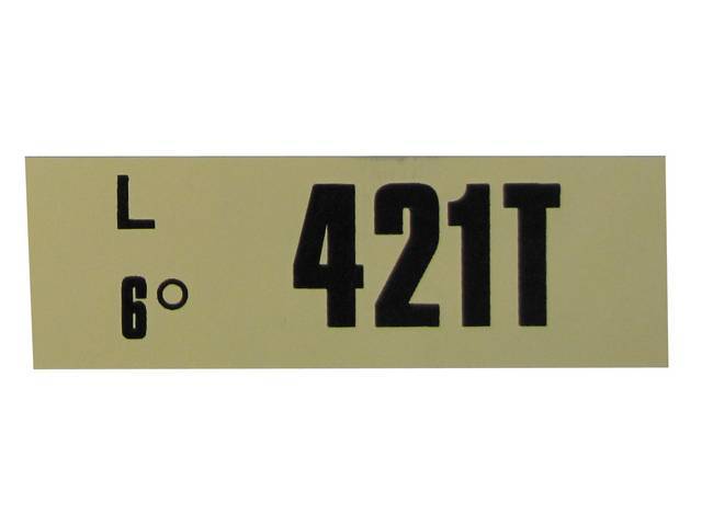 Engine Identification ID Code Decal, 421T