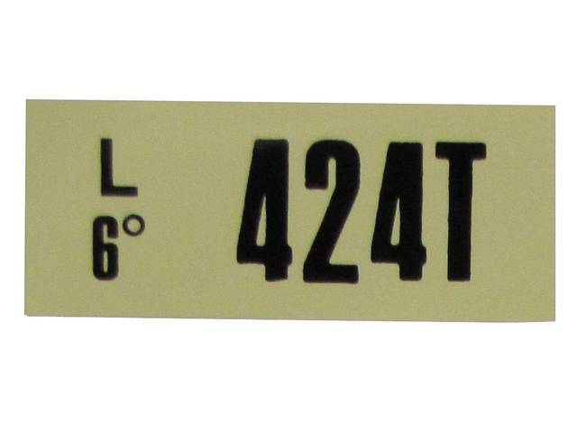 Engine Identification ID Code Decal, 424T