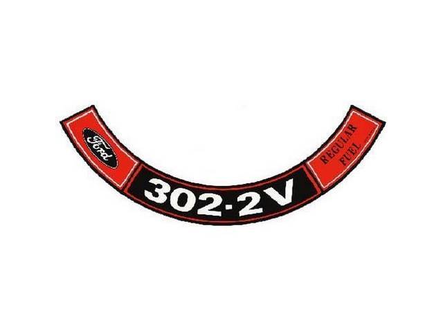 Air Cleaner Engine Decal, 302-2V Regular Fuel