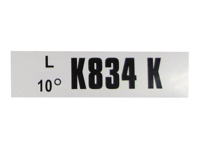 Engine Identification ID Code Decal, K834K
