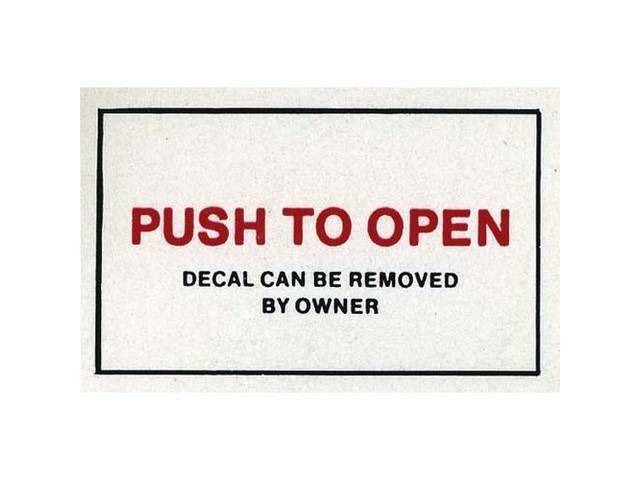 Console Glove Box, Push to Open Interior Decal