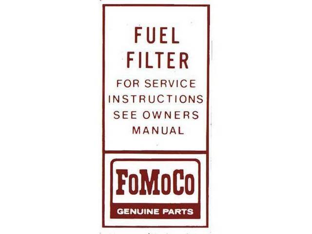 Fuel Filter FoMoCo Engine Decal