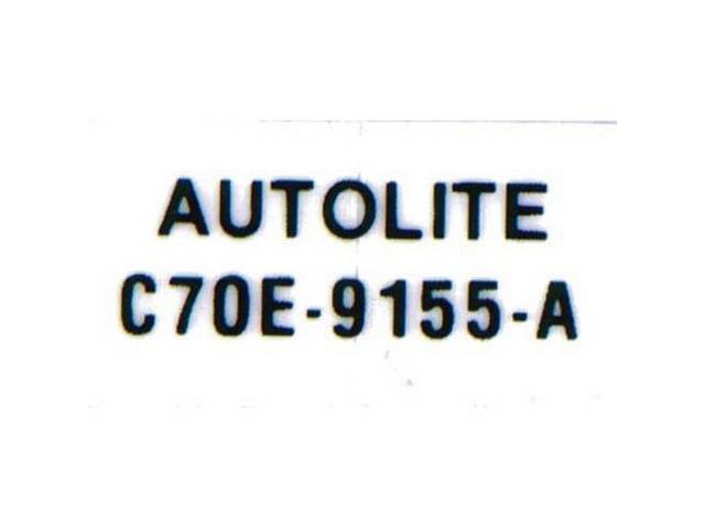 Fuel Filter Engine Decal, Autolite C7OE-9155-A