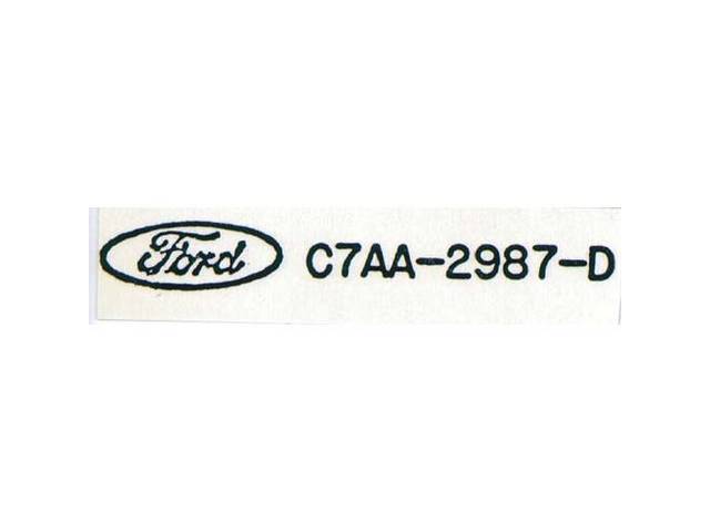Air Conditioning Clutch Engine Decal, Ford C7AA-2987-D