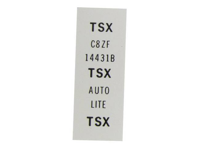 WIRE TAG, Battery, Solenoid Starter Cable