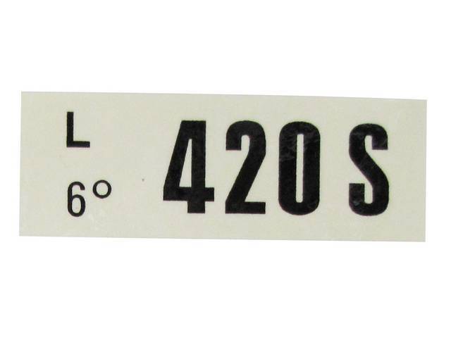 DECAL, Engine, Engine ID Code, 420S