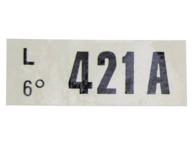 DECAL, Engine, Engine ID Code, 421A