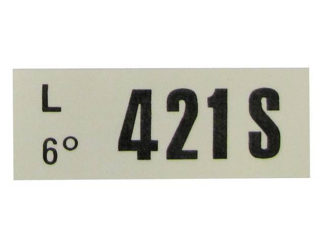 DECAL, Engine, Engine ID Code, 421S