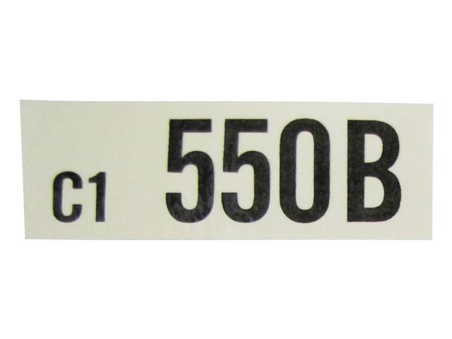DECAL, Engine, Engine ID Code, 550B
