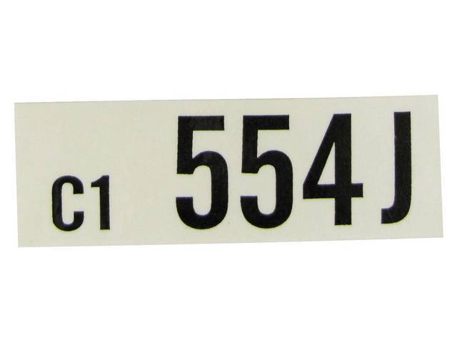 DECAL, Engine, Engine ID Code, 554J
