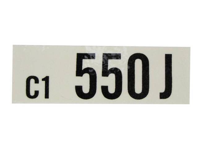 DECAL, Engine, Engine ID Code, 550J