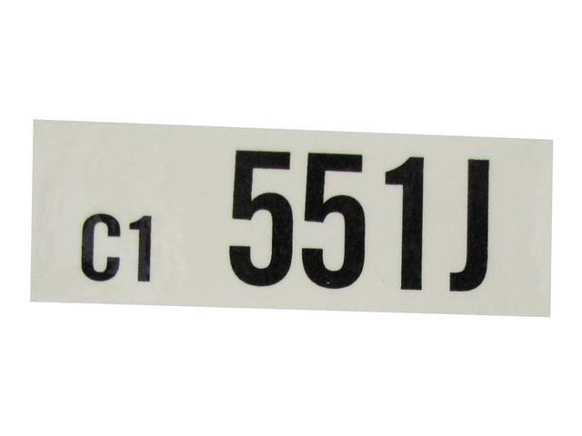 DECAL, Engine, Engine ID Code, 551J