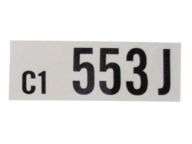 DECAL, Engine, Engine ID Code, 553J