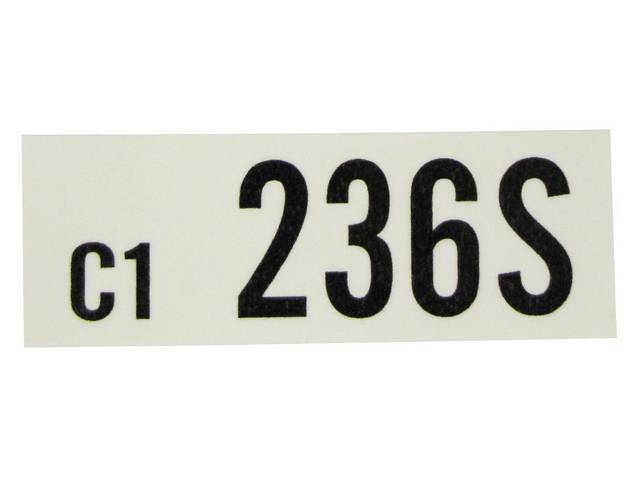 DECAL, Engine, Engine ID Code, 236S