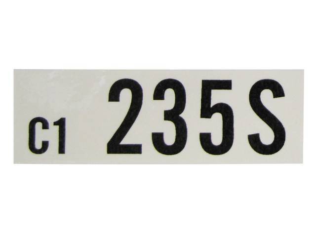 DECAL, Engine, Engine ID Code, 235S