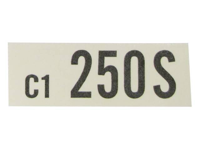 DECAL, Engine, Engine ID Code, 250S