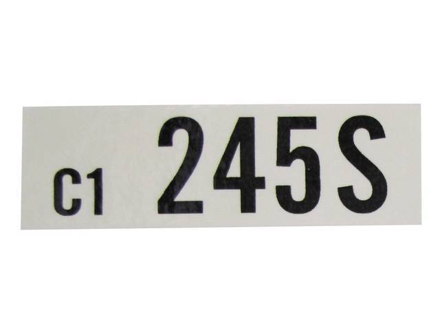 DECAL, Engine, Engine ID Code, 245S