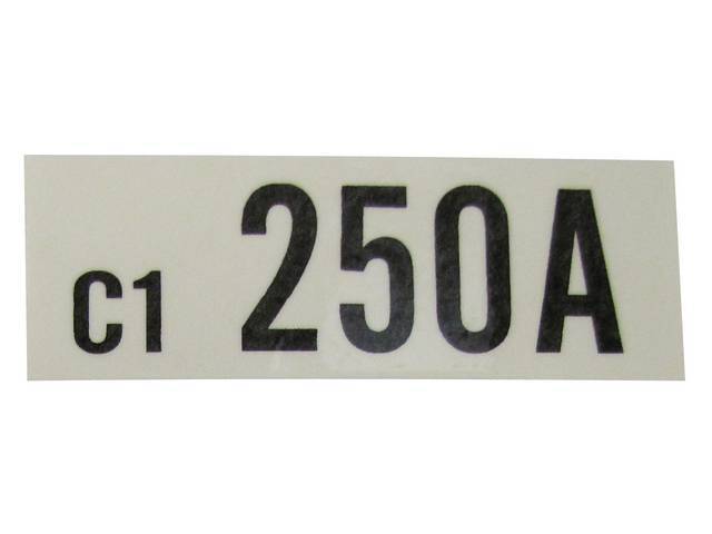 DECAL, Engine, Engine ID Code, 250A