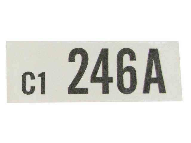 DECAL, Engine, Engine ID Code, 246A