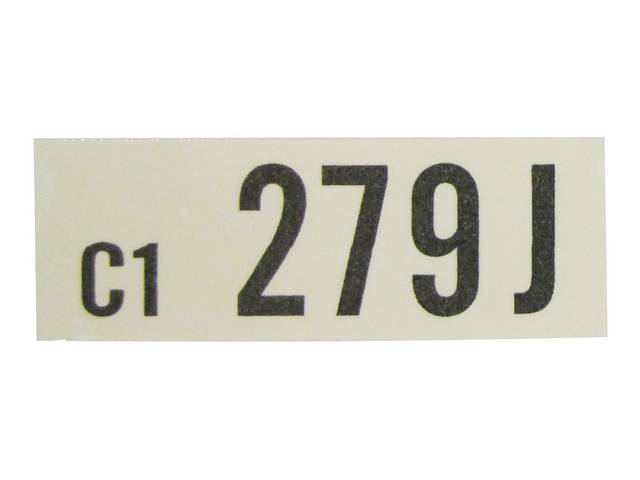 DECAL, Engine, Engine ID Code, 279J