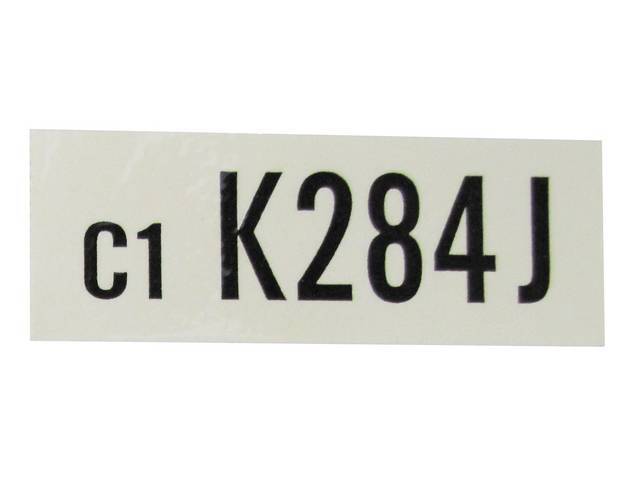 DECAL, Engine, Engine ID Code, K284J