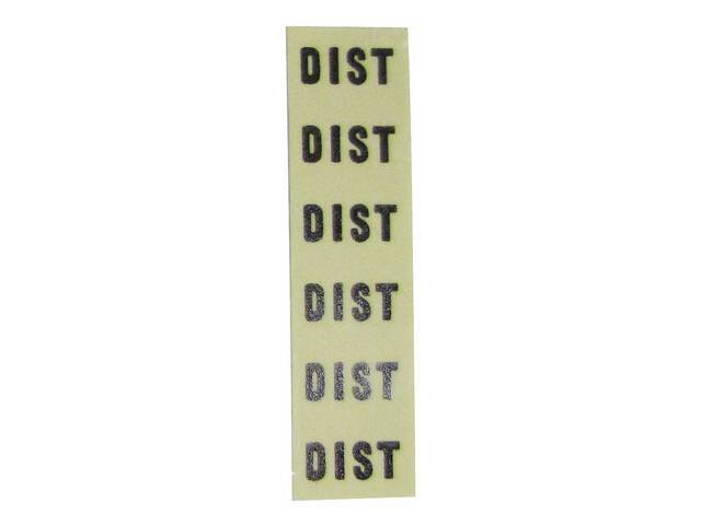 WIRE TAG, Distributor, Coil Wire Dist