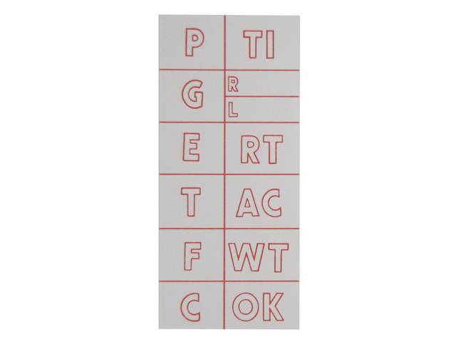 DECAL, Interior, 13 Box Option