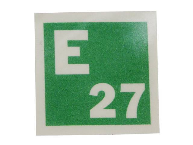TAG, Interior, E-27 Windshield, green and white