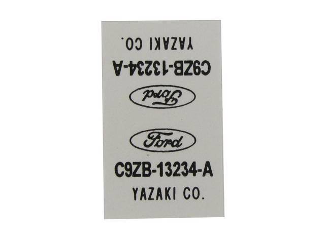 WIRE TAG, Front Parking Light Harness