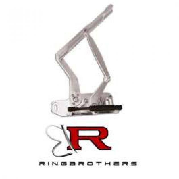 Camaro Hood Hinges, Billet Aluminum, Solid Frame, Natural, With Fiberglass Hood, 1967-1969
