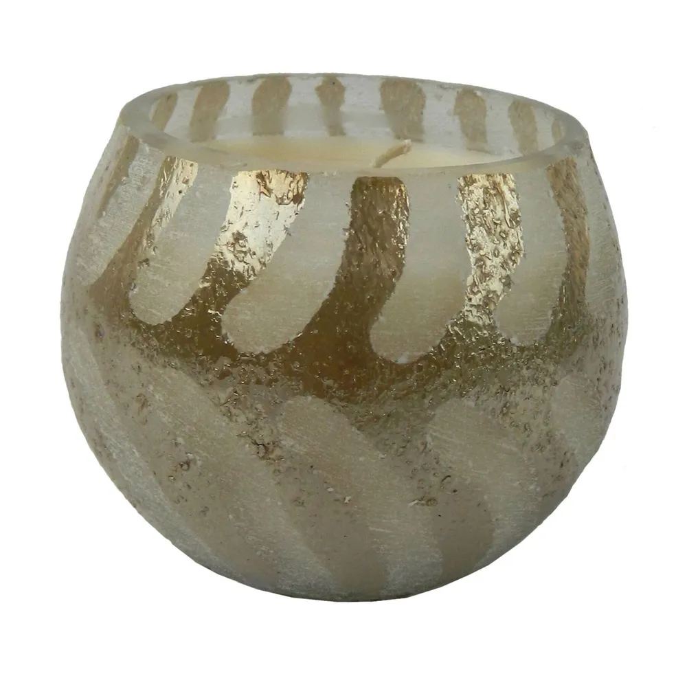 3″ Gold Abstract Earl Grey Scented Curved Bowl Soy Wax Candle