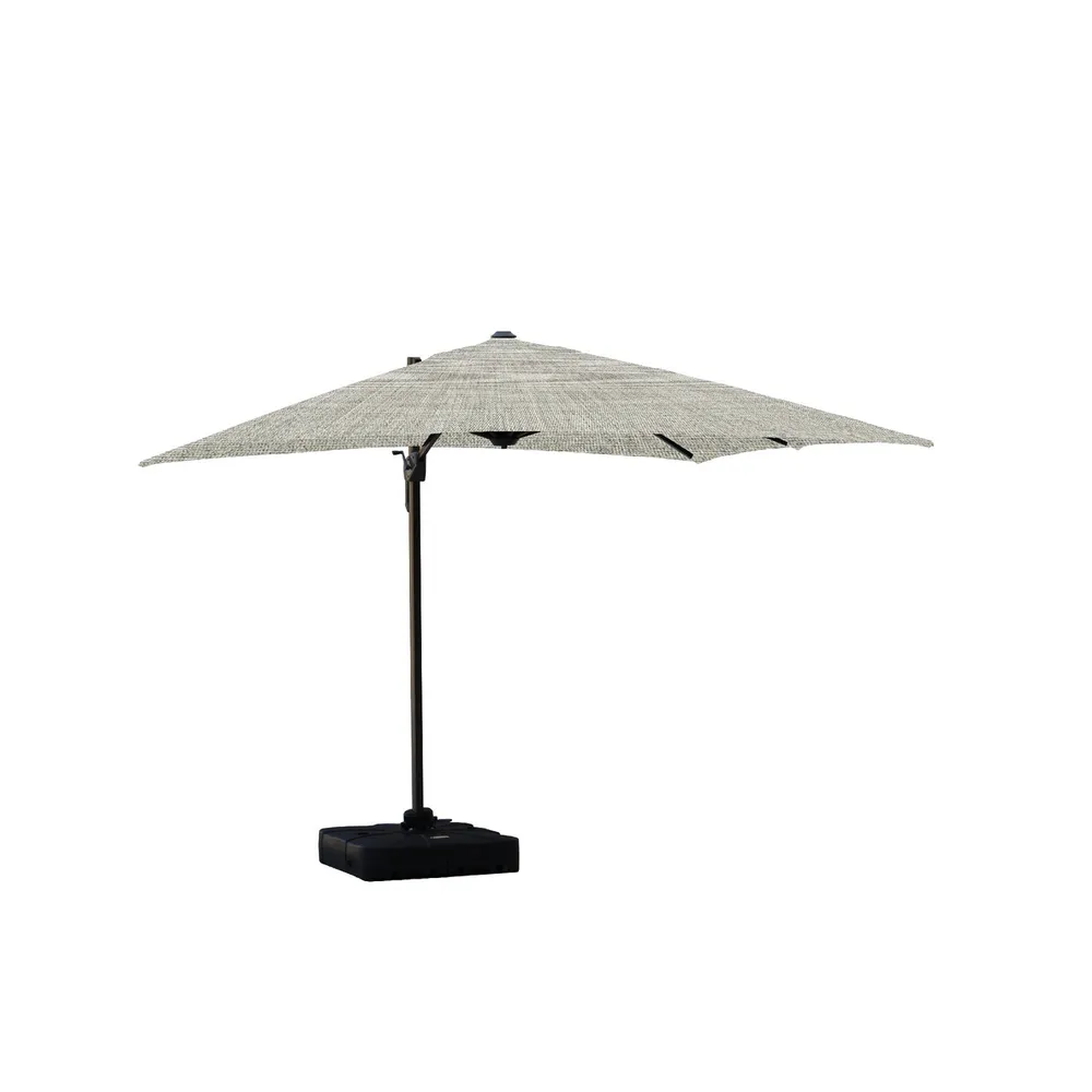 10ft Outdoor Patio Isola Cantilever Square Parasol Umbrella, Canvas Granite