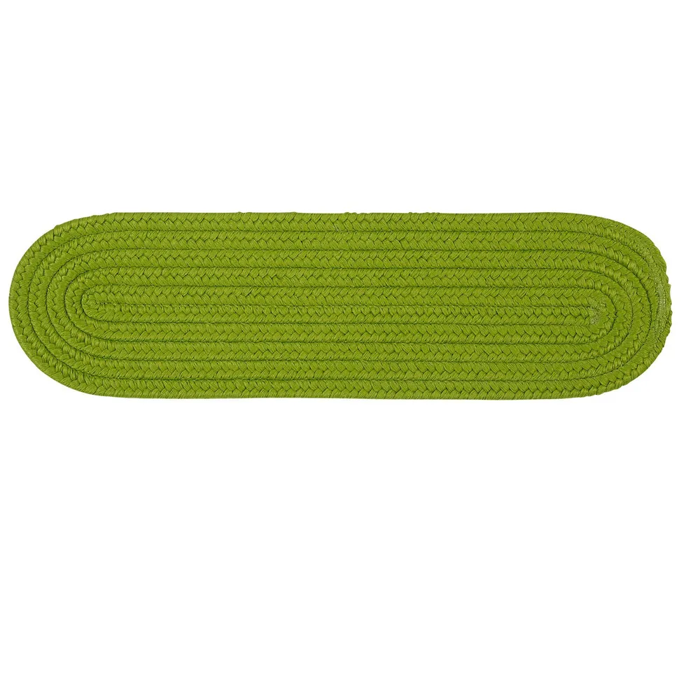 Set of 13 Neon Green Handmade Braided Stair Tread Rug 28″