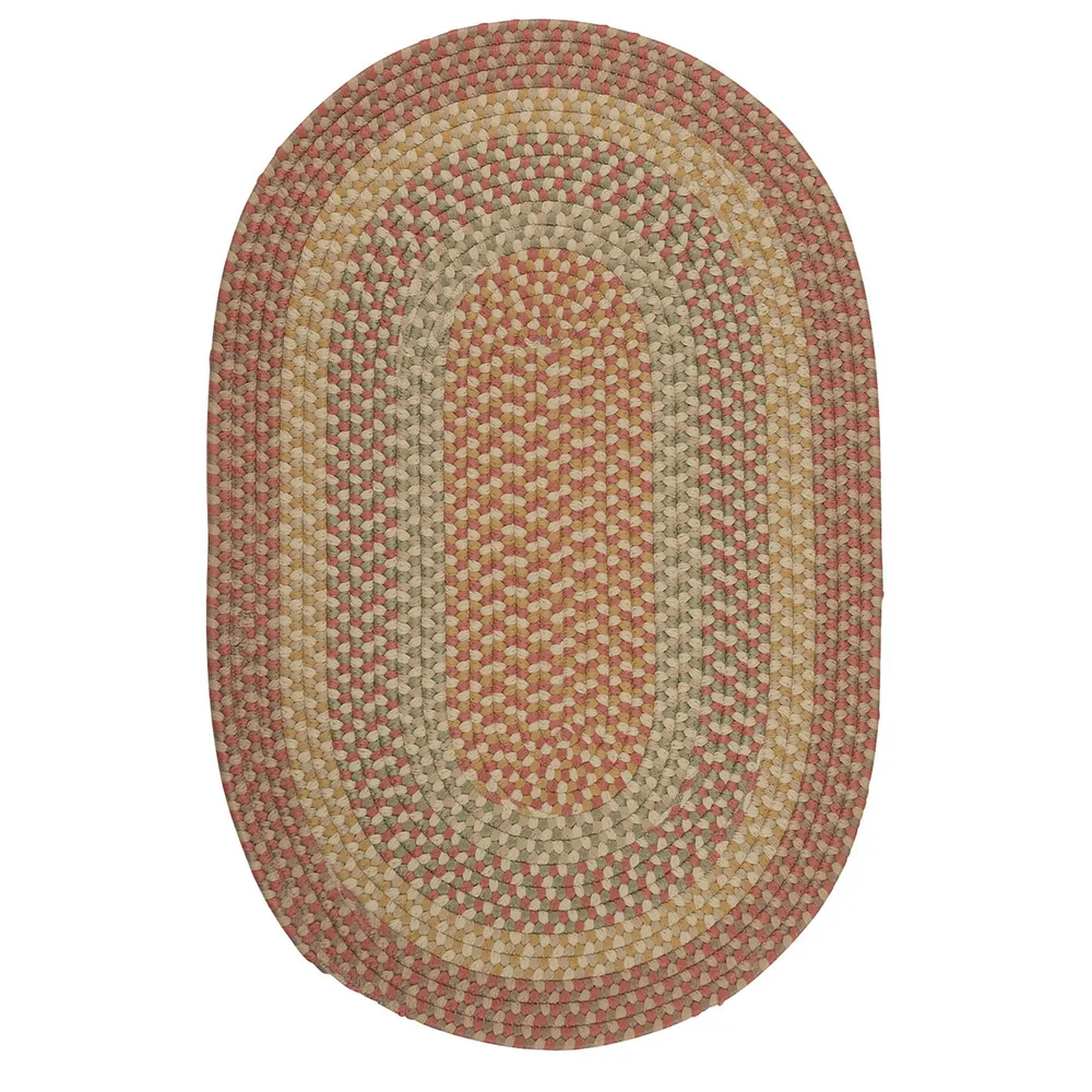 12′ x 15′ Brick Red and Gray All Purpose Handcrafted Reversible Oval Outdoor Area Throw Rug