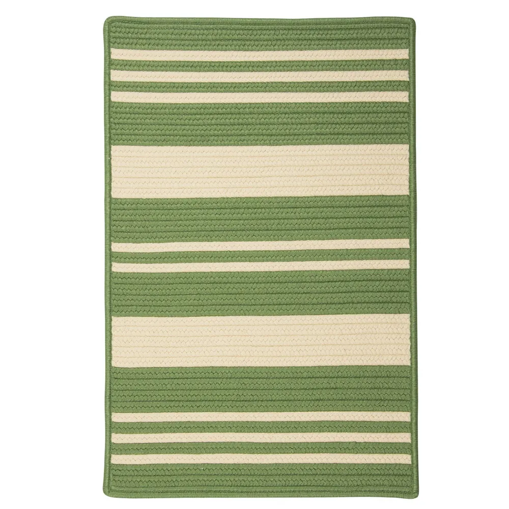 2.25′ x 3.8′ Green and Beige All Purpose Striped Handcrafted Reversible Rectangular Area Throw Rug
