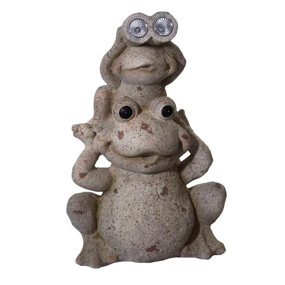 19.75″ Solar LED Lighted Frog Outdoor Garden Statue