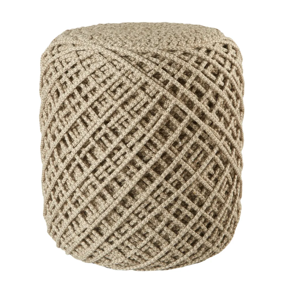 18′ Vibrant Taupe Unique Indoor and Outdoor Comfortable Cylinder Pouf