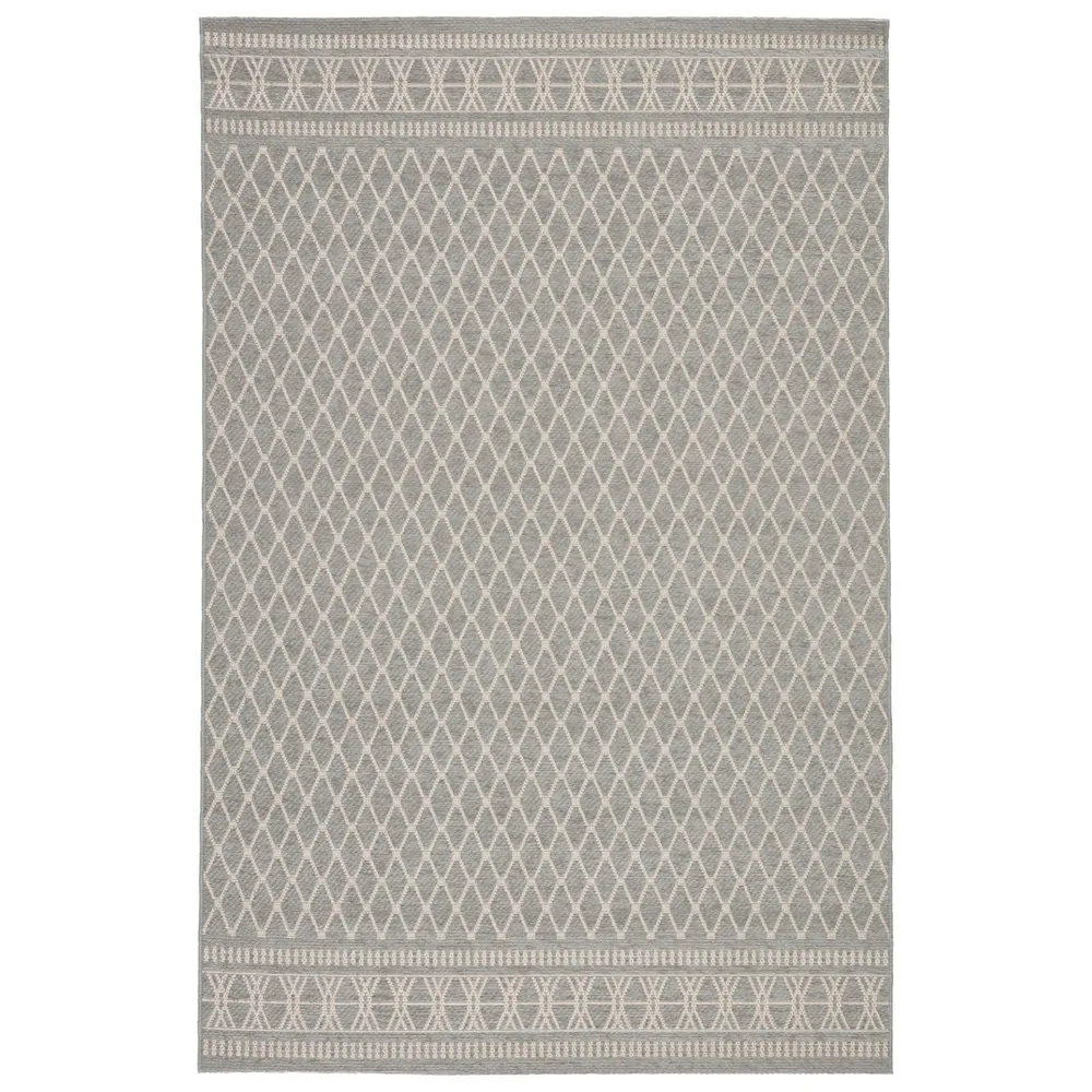 Trellis Outdoor Gray and Beige Area Throw Rug 8.5′ x 11.5′