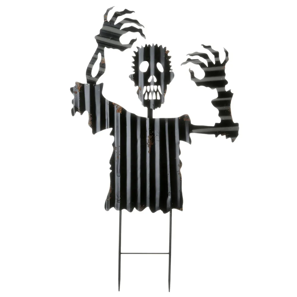 36″ Black Flailing Zombie Garden Stake Halloween Decor