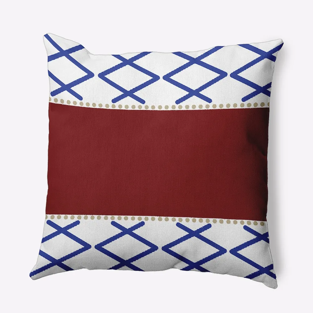 20″ x 20″ Red and Blue Knot Fancy Outdoor Throw Pillow