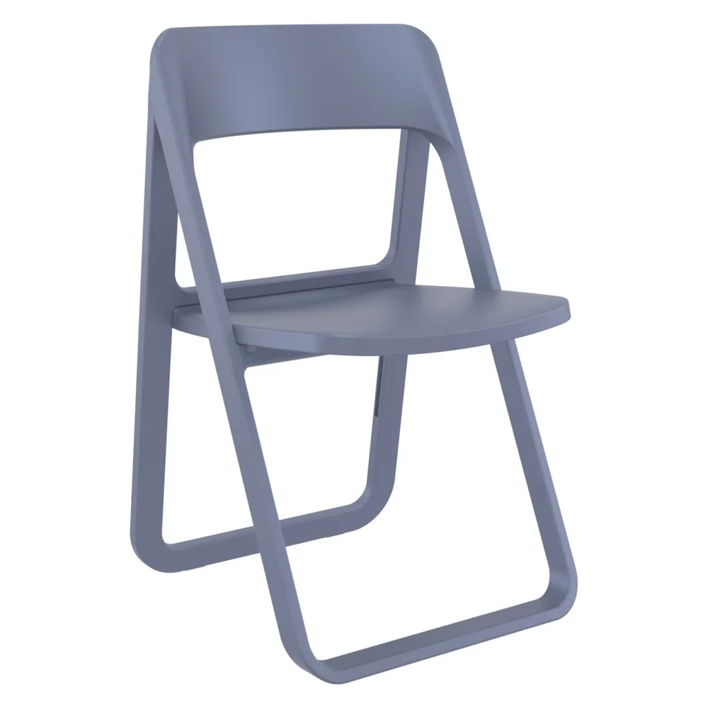 32.25″ Dark Gray Solid Outdoor Resin Folding Chair – Marine Grade Polypropylene, Stackable, Perfect for Outdoor Spaces